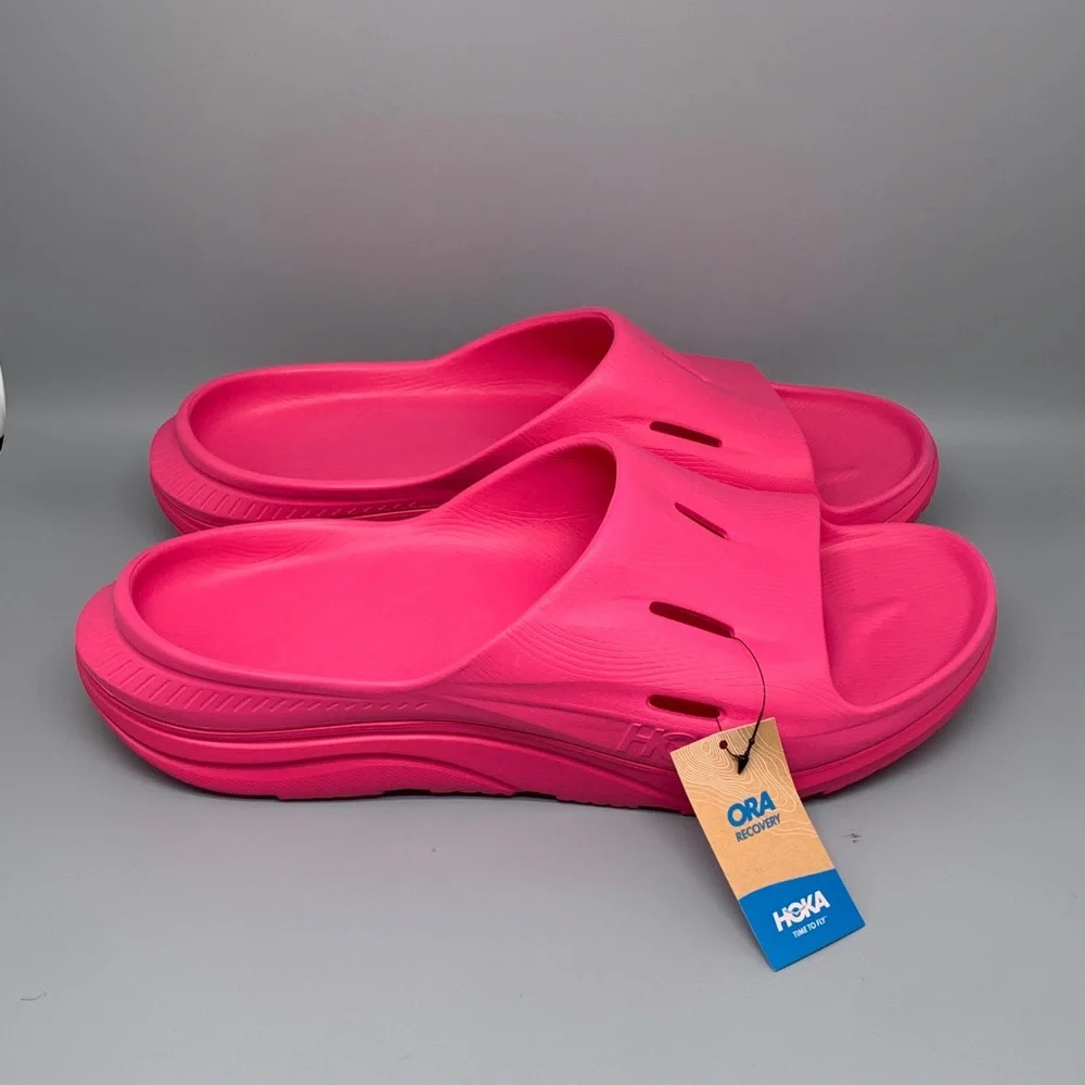 Hoka One Ora Pink Running Recovery Slide 3 Sandals Men’s Sz 13 Women's Sz 15 NWT